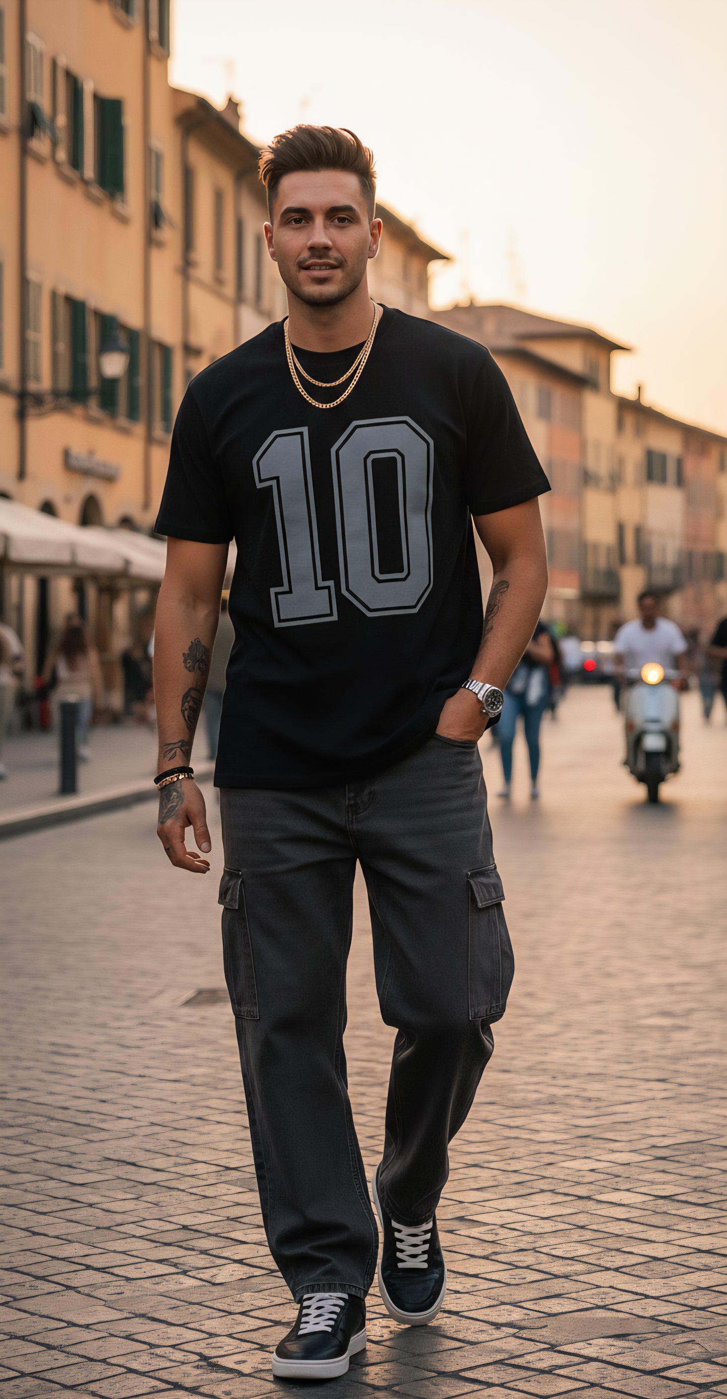 . 🏴 England Men’s Heavy Cotton Tee – “Number 10” Edition