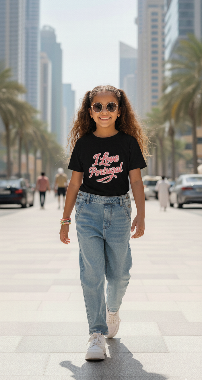 🇵🇹 Portugal Kids Softstyle Tee – “I Love Portugal” Edition