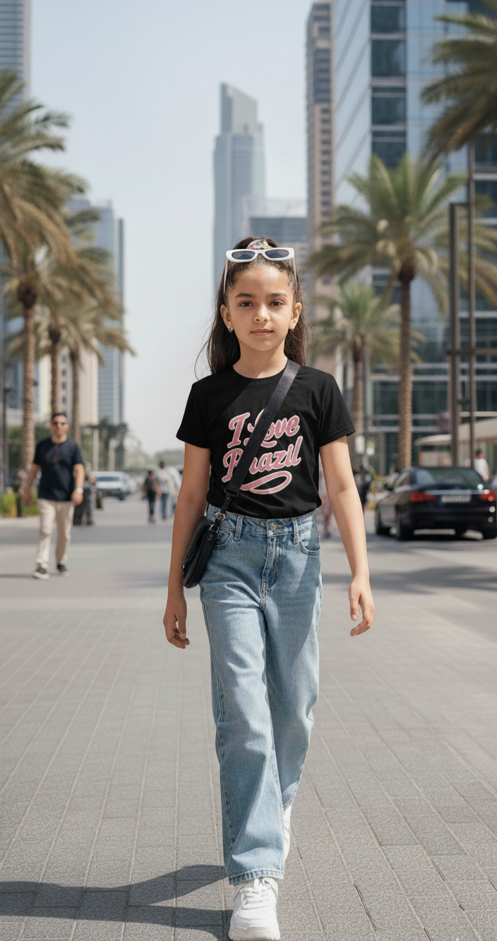 🇧🇷 Brazil Kids Softstyle Tee – “I Love Brazil” Edition