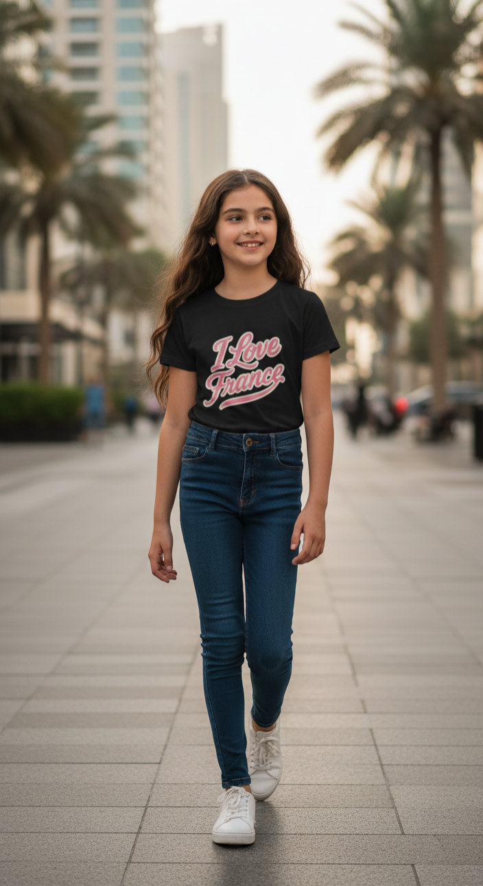 🇫🇷 France Kids Softstyle Tee – “I Love France” Edition