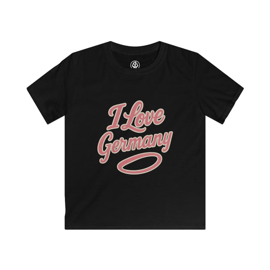 🇩🇪 Germany Kids Softstyle Tee – “I Love Germany” Edition