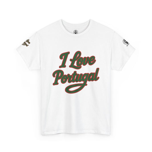 🇵🇹 Portugal Men’s Heavy Cotton Tee – “I Love Portugal” Edition