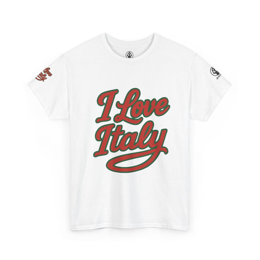 🇮🇹 Italy Men’s Heavy Cotton Tee – “I Love Italy” Edition