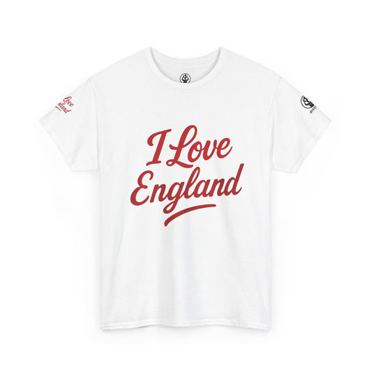 🏴 England Men’s Heavy Cotton Tee – “I Love England” Edition