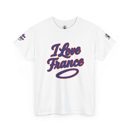 🇫🇷 France Men’s Heavy Cotton Tee – “I Love France” Edition