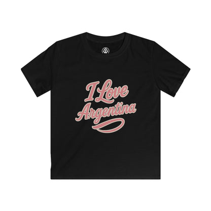 🇦🇷 Argentina Kids Softstyle Tee – “I Love Argentina” Edition