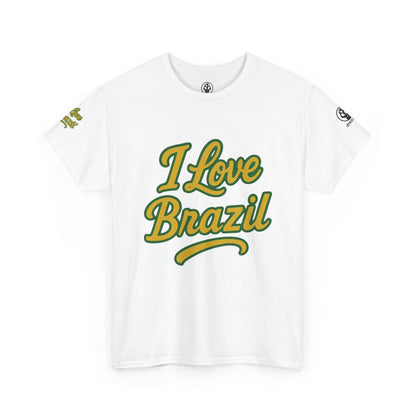 🇧🇷 Brazil Men’s Heavy Cotton Tee – “I Love Brazil” Edition