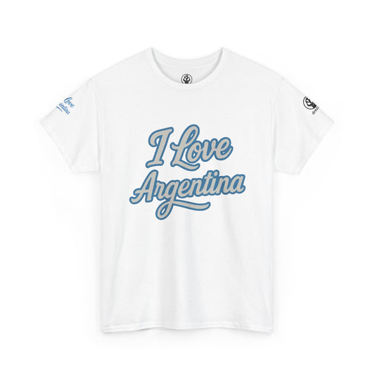 🇦🇷 Argentina Men’s Heavy Cotton Tee – “I Love Argentina” Edition