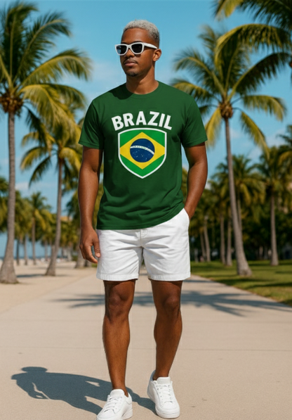 🇧🇷 Brazil Premium Fan Tee – Men’s Heavy Cotton Edition