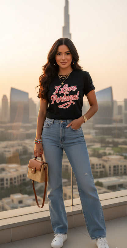 🇵🇹 Portugal Women’s Jersey Short Sleeve Tee – “I Love Portugal” Edition