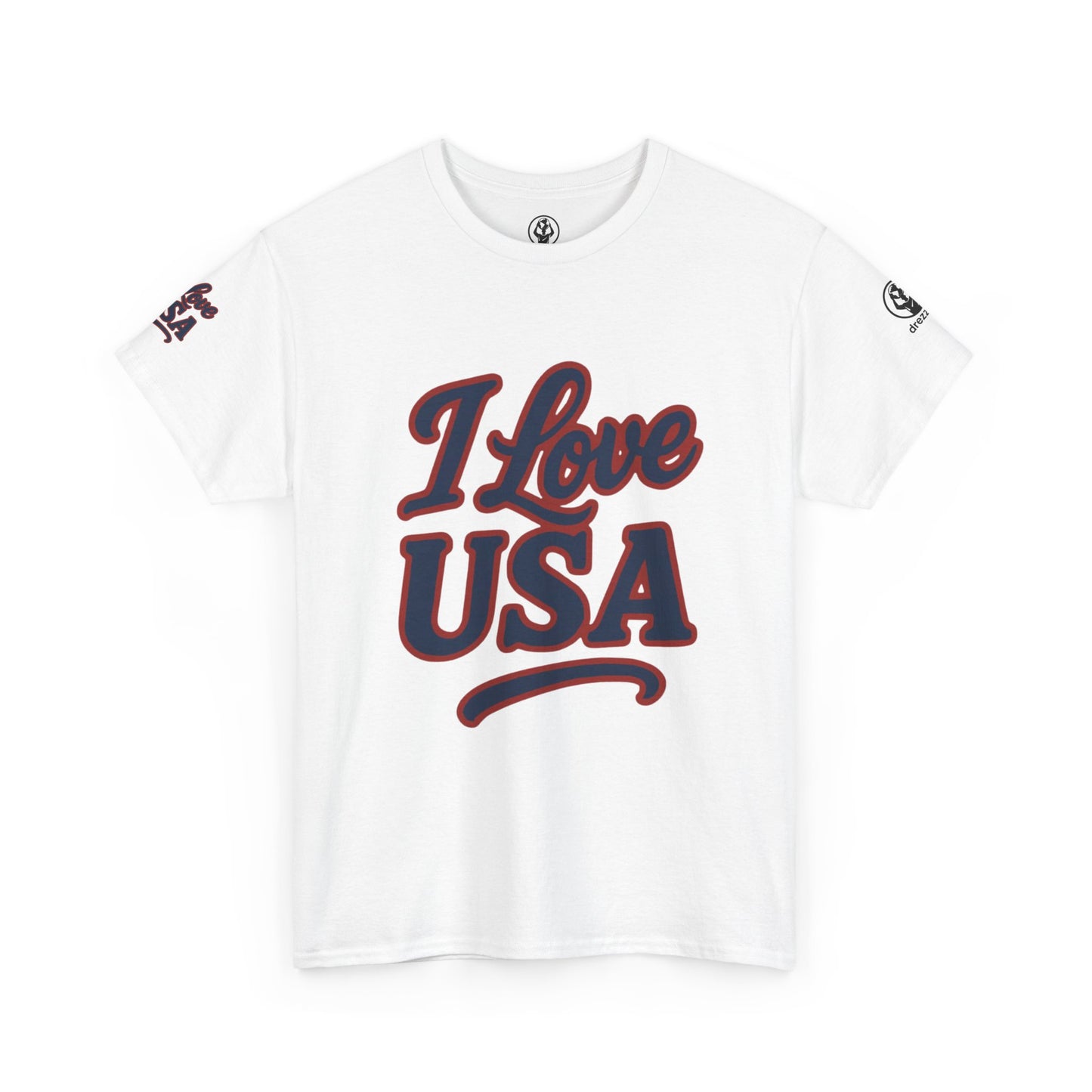 🇺🇸 USA Men’s Heavy Cotton Tee – “I Love USA” Edition