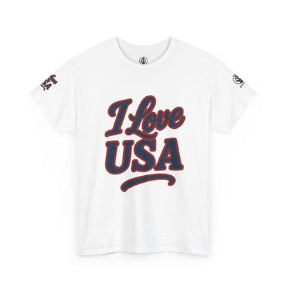 🇺🇸 USA Men’s Heavy Cotton Tee – “I Love USA” Edition