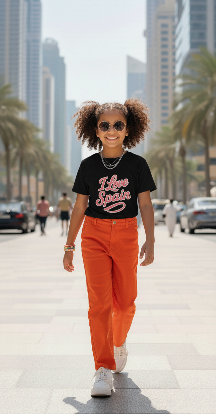 .  🇪🇸 Spain Kids Softstyle Tee – “I Love Spain” Edition