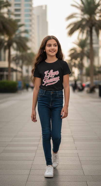 🇫🇷 France Kids Softstyle Tee – “I Love France” Edition