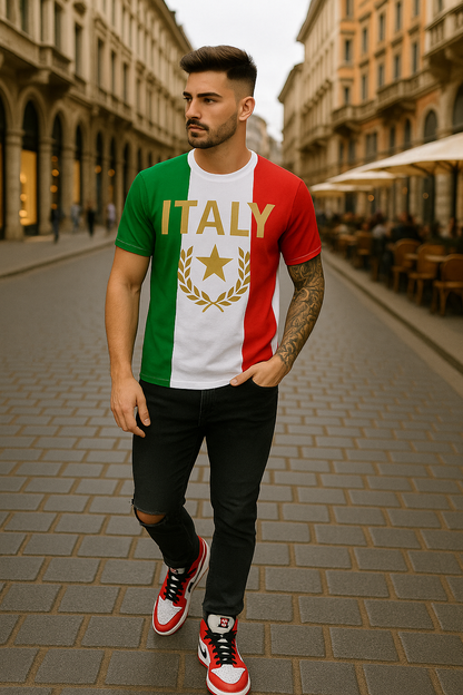 Italy Premium Edition – Unisex Cut & Sew Tee (AOP)