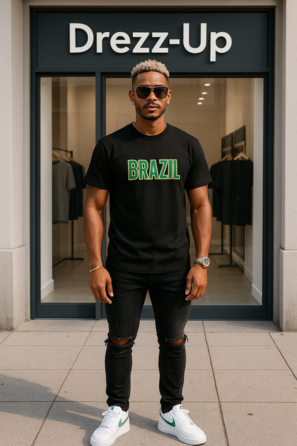 🇧🇷 Brazil Premium Fan Tee – Men’s Heavy Cotton Edition