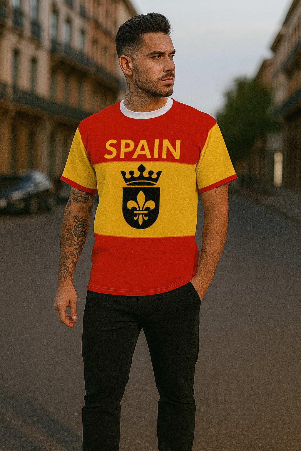 Spain Premium Edition – Unisex Cut & Sew Tee (AOP)